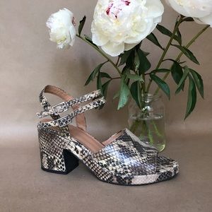 SNAKESKIN PLATFORM SANDALS